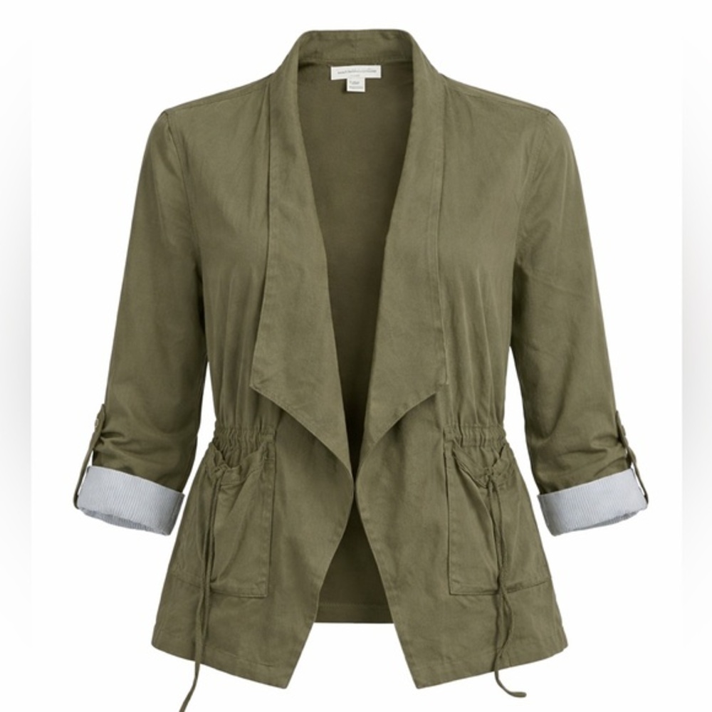Coldwater Creek Classic Olive Green Utility Jacket Polished Travel Core 10P